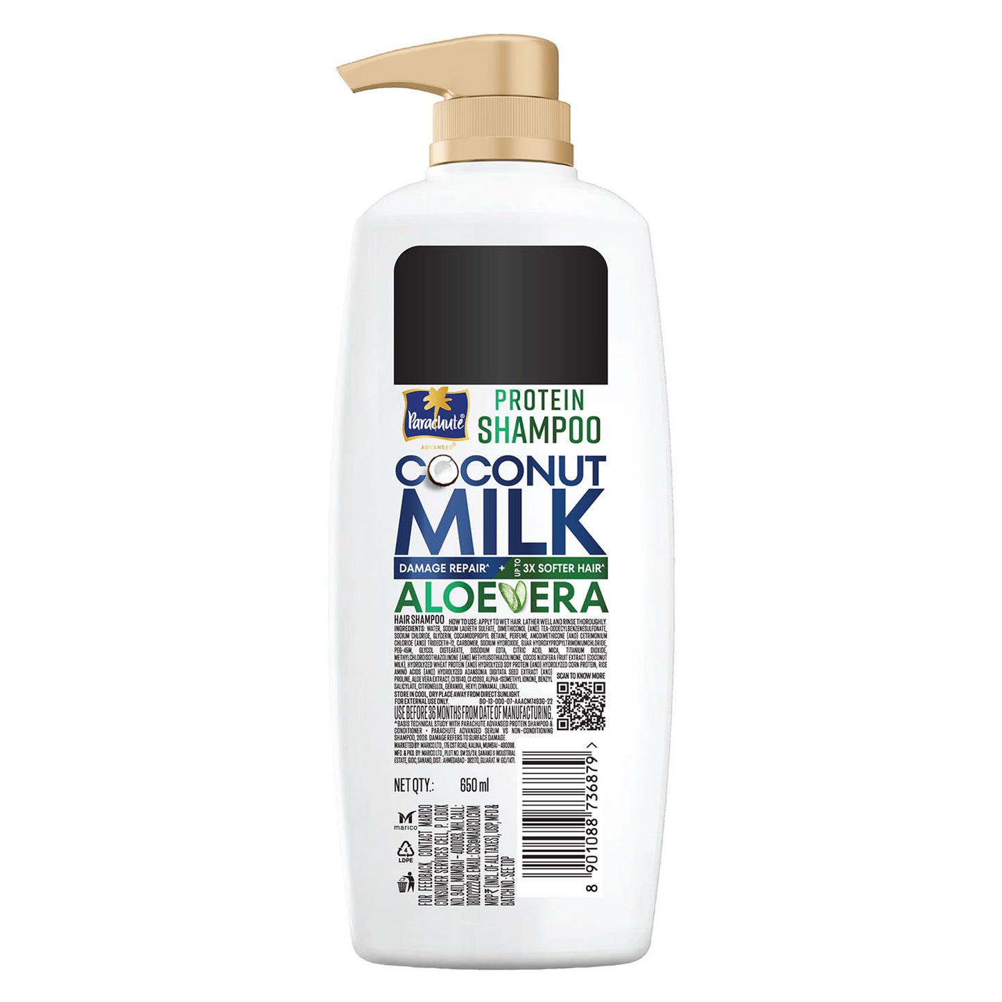 Parachute Advansed Protein Shampoo With Coconut Milk & Aloe Vera
