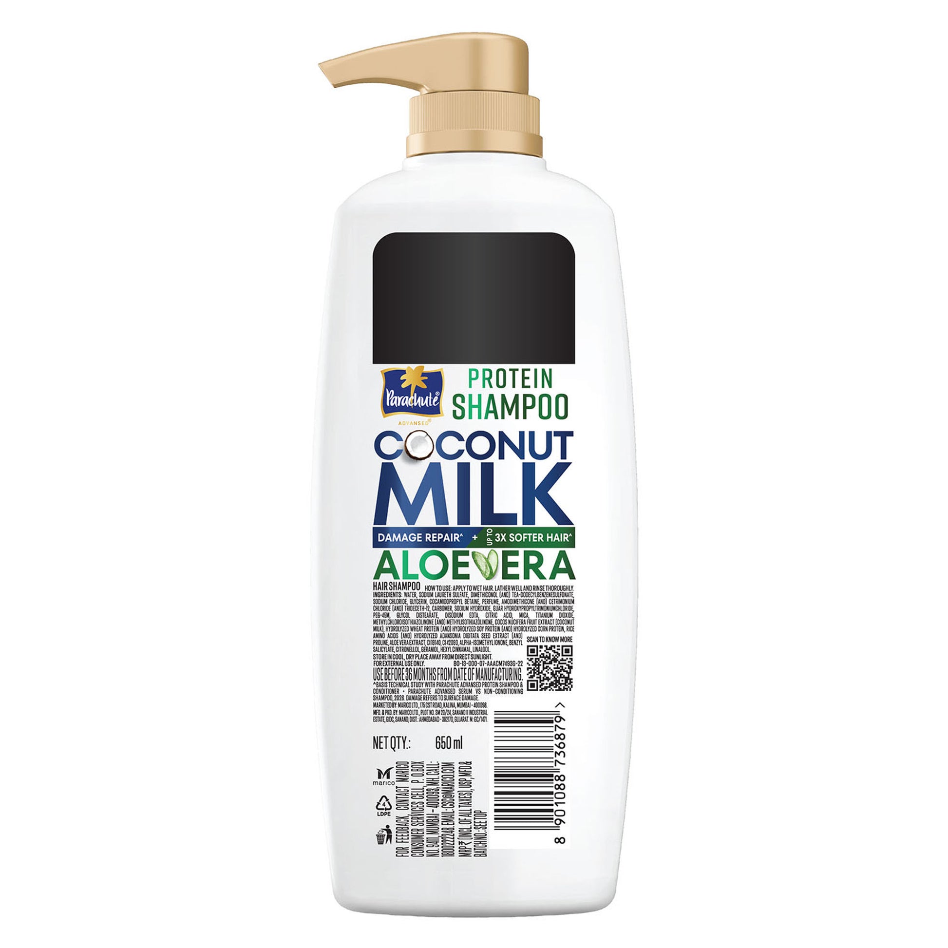 Parachute Advansed Protein Shampoo With Coconut Milk & Aloe Vera