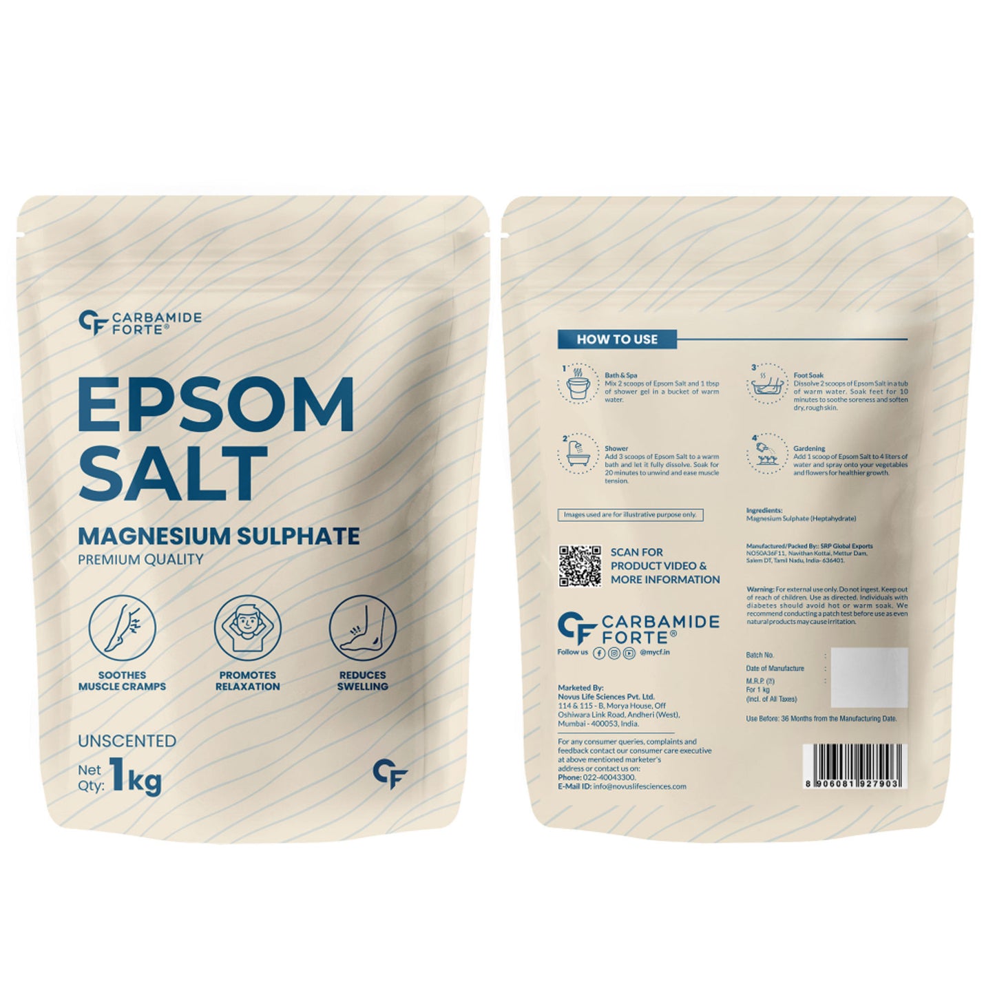 Carbamide Forte Epsom Bath Salts For Pain Relief, Foot & Aches