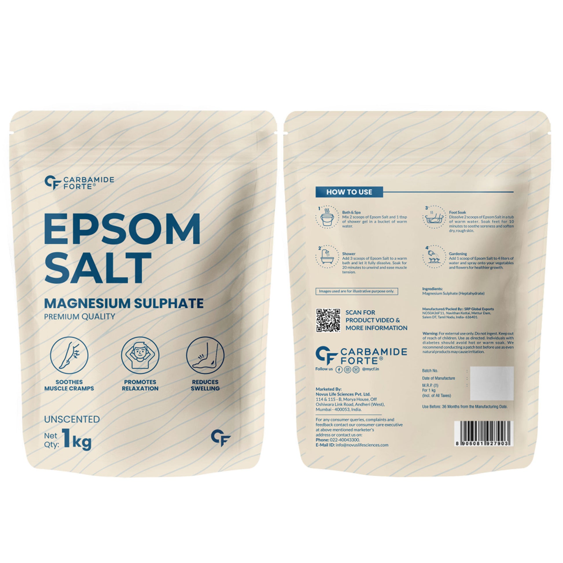 Carbamide Forte Epsom Bath Salts For Pain Relief, Foot & Aches