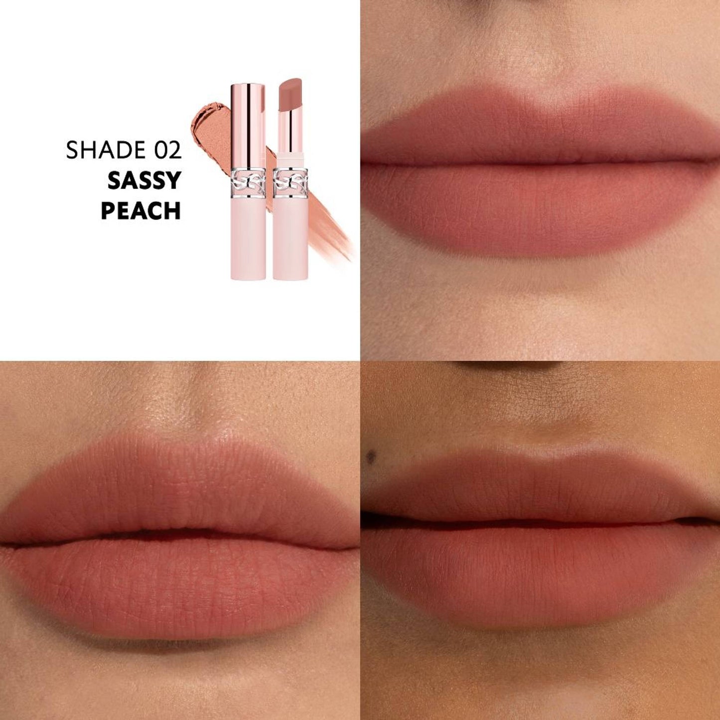 Yves Saint Laurent Lovenude Lip Blusher Soft Blurring Matte Lipstick - 02 Sassy Peach