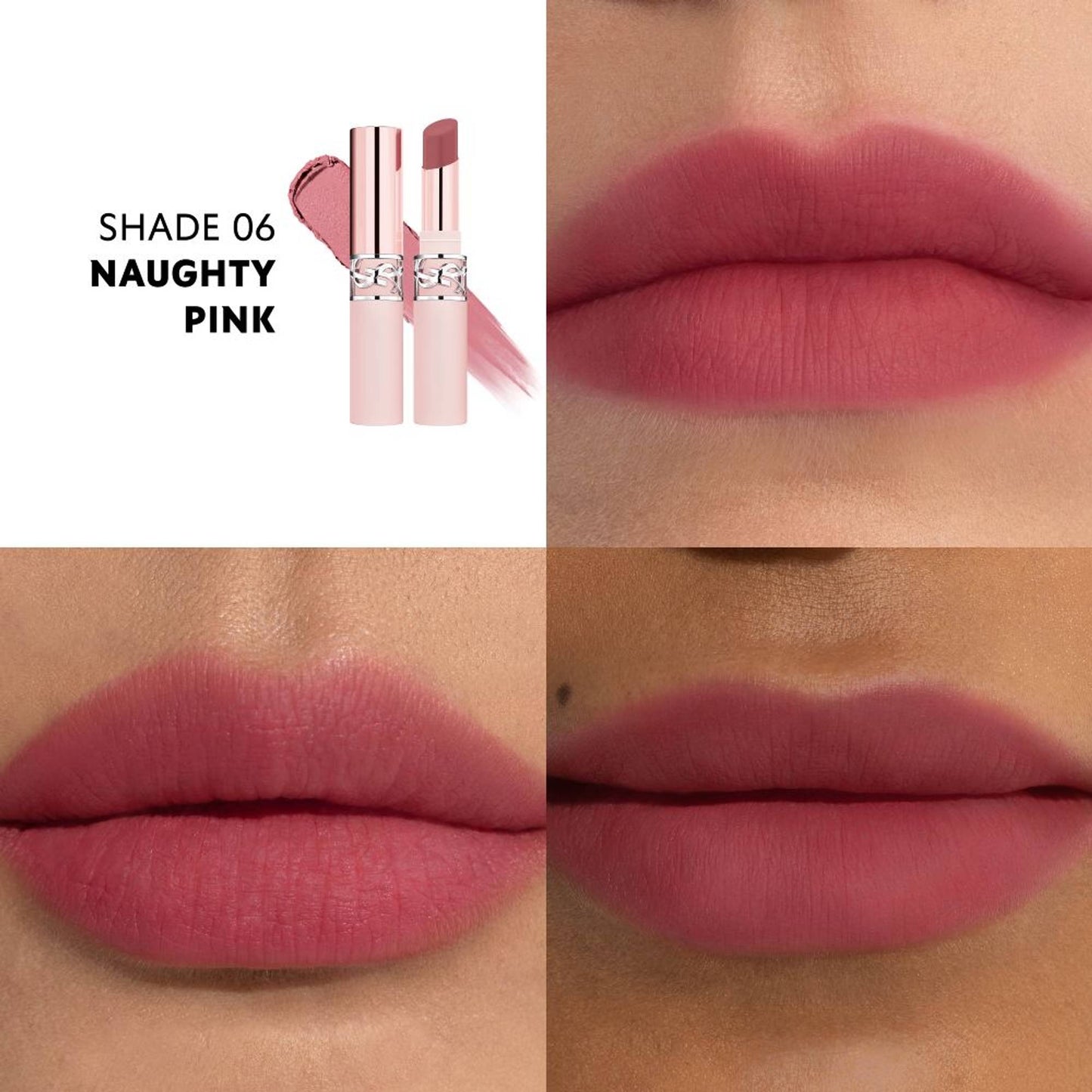 Yves Saint Laurent Lovenude Lip Blusher Soft Blurring Matte Lipstick - 06 Naughty Pink
