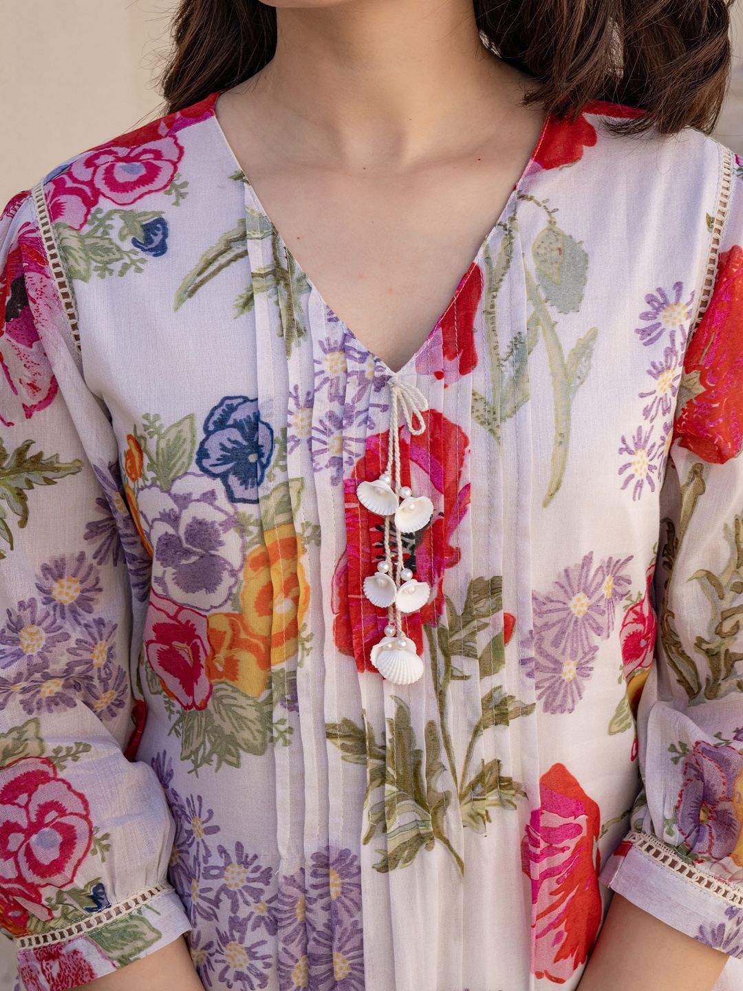 Dhiyona IE Printed Pure Cotton Tunic & Trousers Co-ords