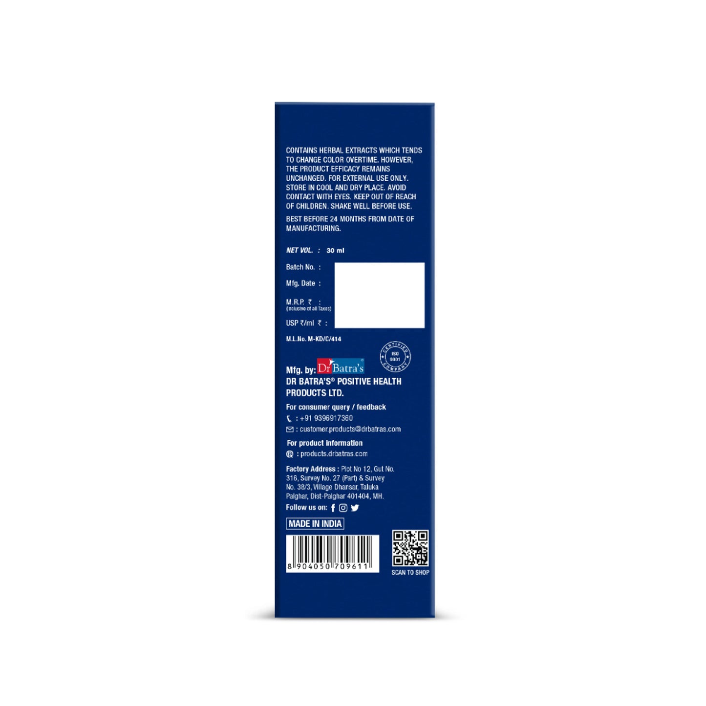 Dr.Batra's Sojal Germ Triticum Vulgare Extract Pro+ Hair Growth Serum