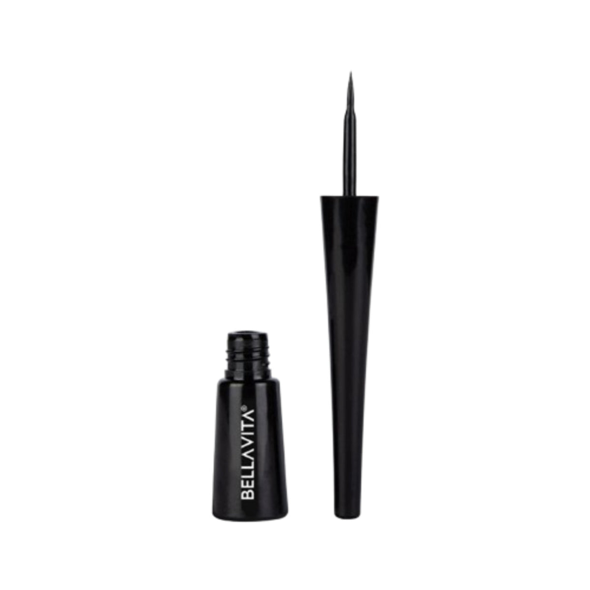 Bella Vita Organic Intense Drama waterproof eyeliner pencil with black pigment and sleek design, suitable for bold eye makeup.