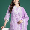 Dhiyona IE Floral Embroidered Thread Work Pure Cotton Kurta with Trousers & With Dupatta