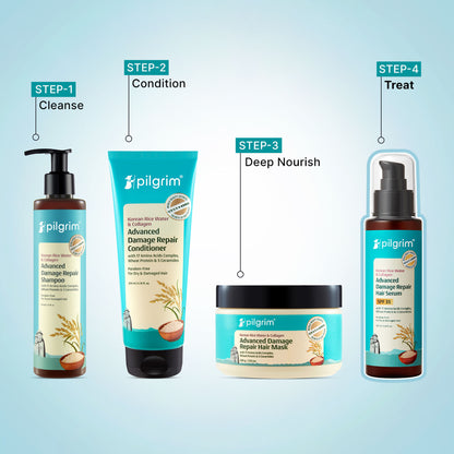 Pilgrim Korean Rice Water & Collagen Advanced Damage Repair Hair Serum SPF 35 Protects & Nourishes