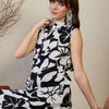 Dhiyona IE Printed Pure Cotton V-Neck Top With Trousers Co-Ords