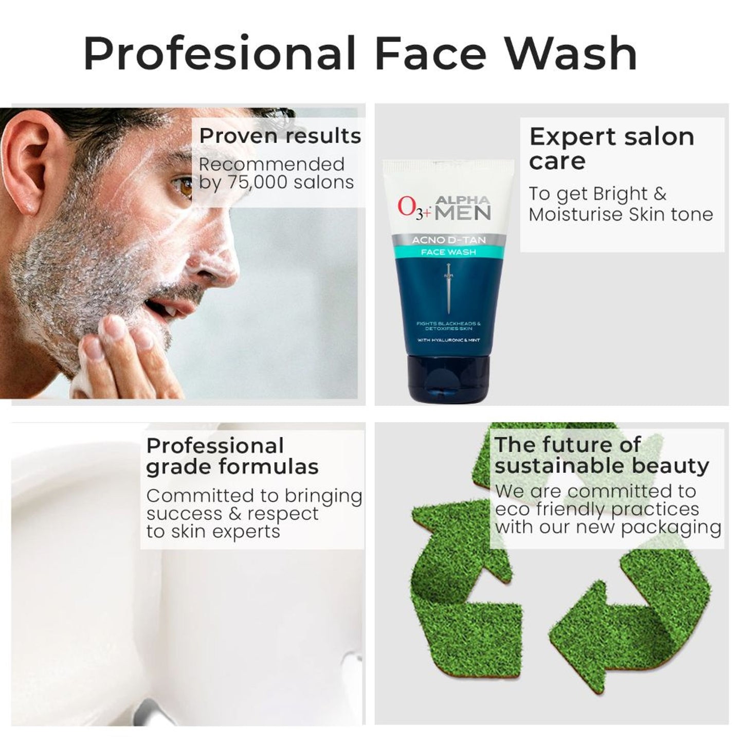 O3+ Alpha Men Acno D-Tan Face Wash