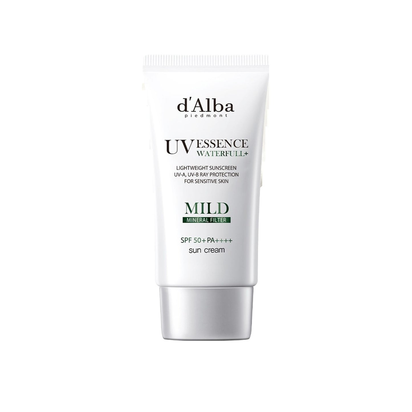 d'Alba piedmont Waterfull Mild Sun Cream, Vegan, SPF 50+ PA++++, Sensitive Skin