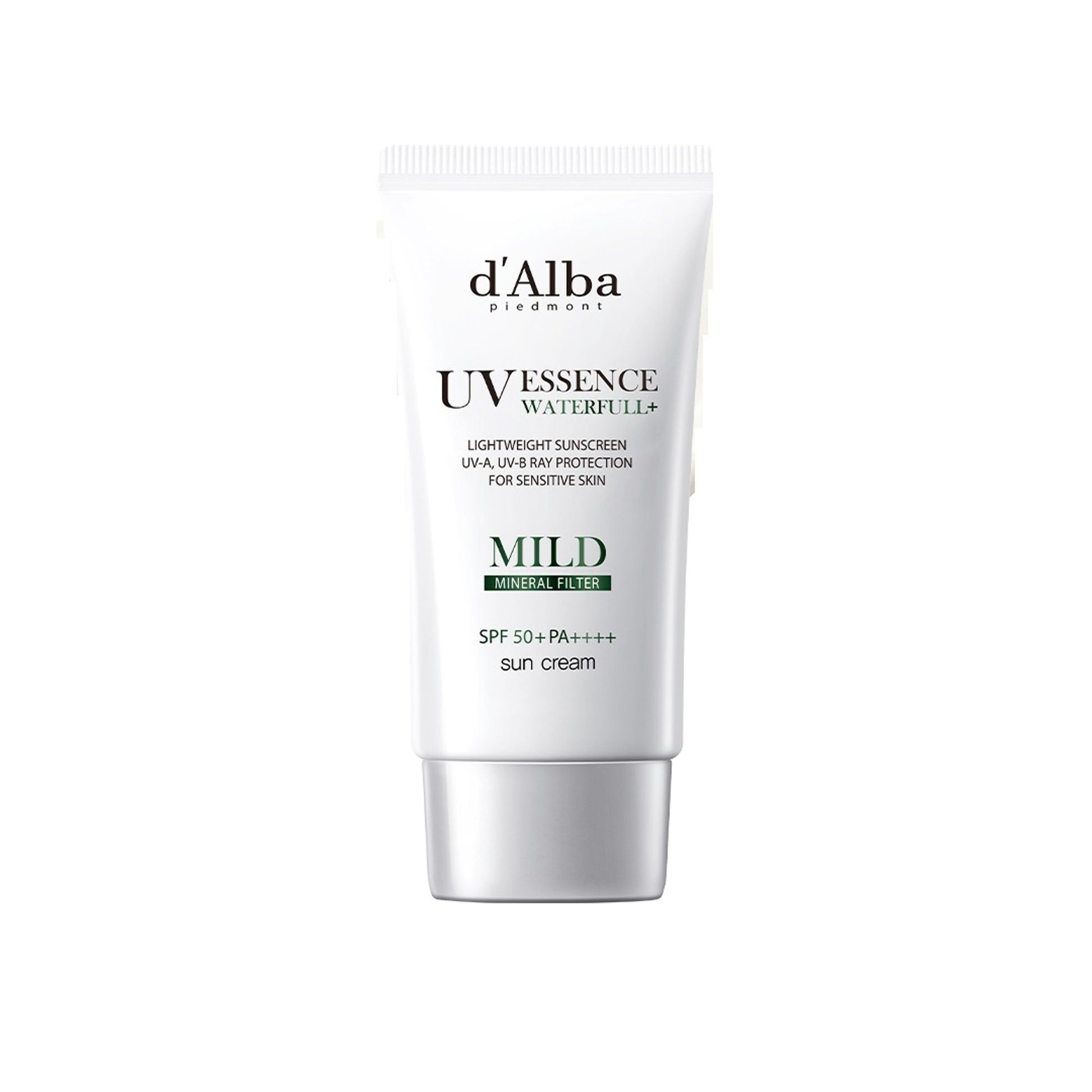 d'Alba piedmont Waterfull Mild Sun Cream, Vegan, SPF 50+ PA++++, Sensitive Skin