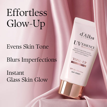 d'Alba piedmont Waterfull Tone-Up Sunscreen, Vegan, Tinted Moisturizer, SPF 50+ PA++++, Glowy