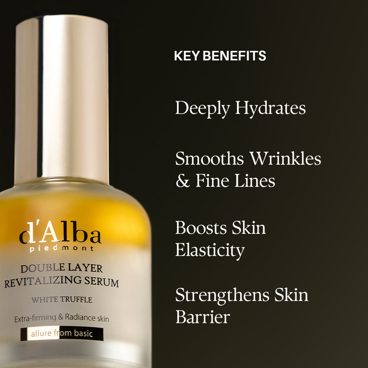 d'Alba piedmont White Truffle Double Layer Revitalizing Serum, 100Hr Hydration