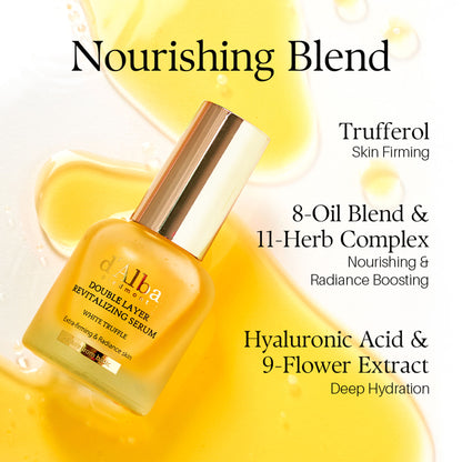 d'Alba piedmont White Truffle Double Layer Revitalizing Serum, 100Hr Hydration