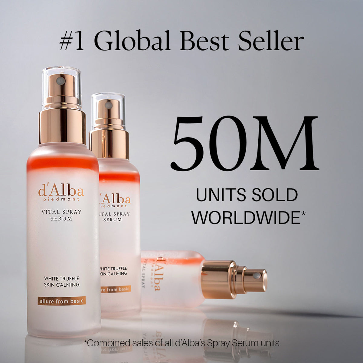 d'Alba Piedmont White Truffle Vital Spray Serum bottle, vegan skincare product for sensitive, hydrating skin, displayed on a white background