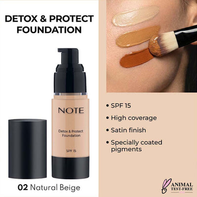 Note Cosmetique Detox And Protect Foundation - 02 Natural Beige