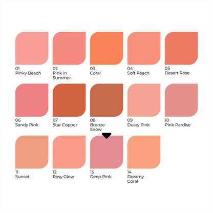Note Cosmetique Luminous Silk Compact Blusher - 13- Deep Pink