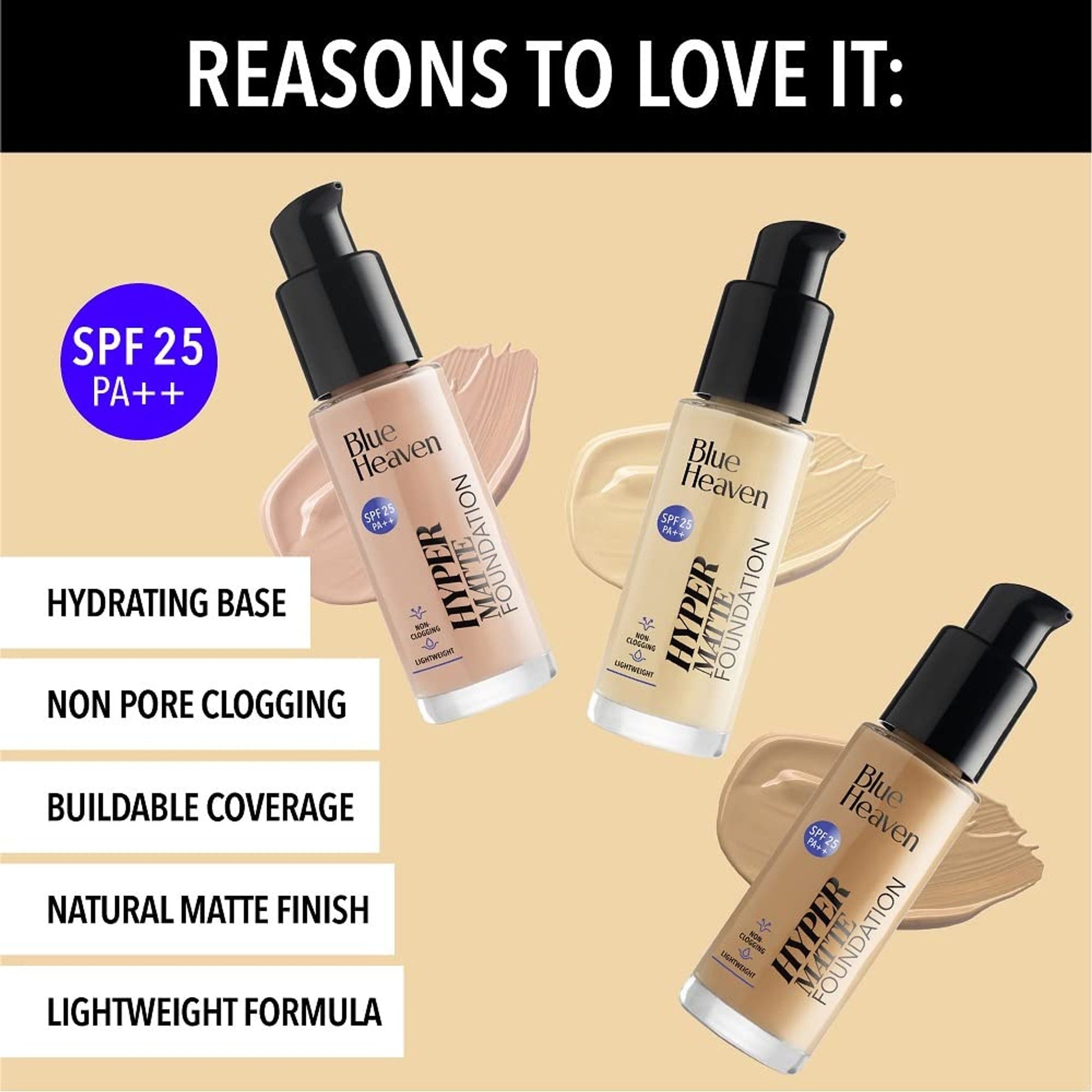 Blue Heaven Hyper Matte Foundation - 101 Vanilla