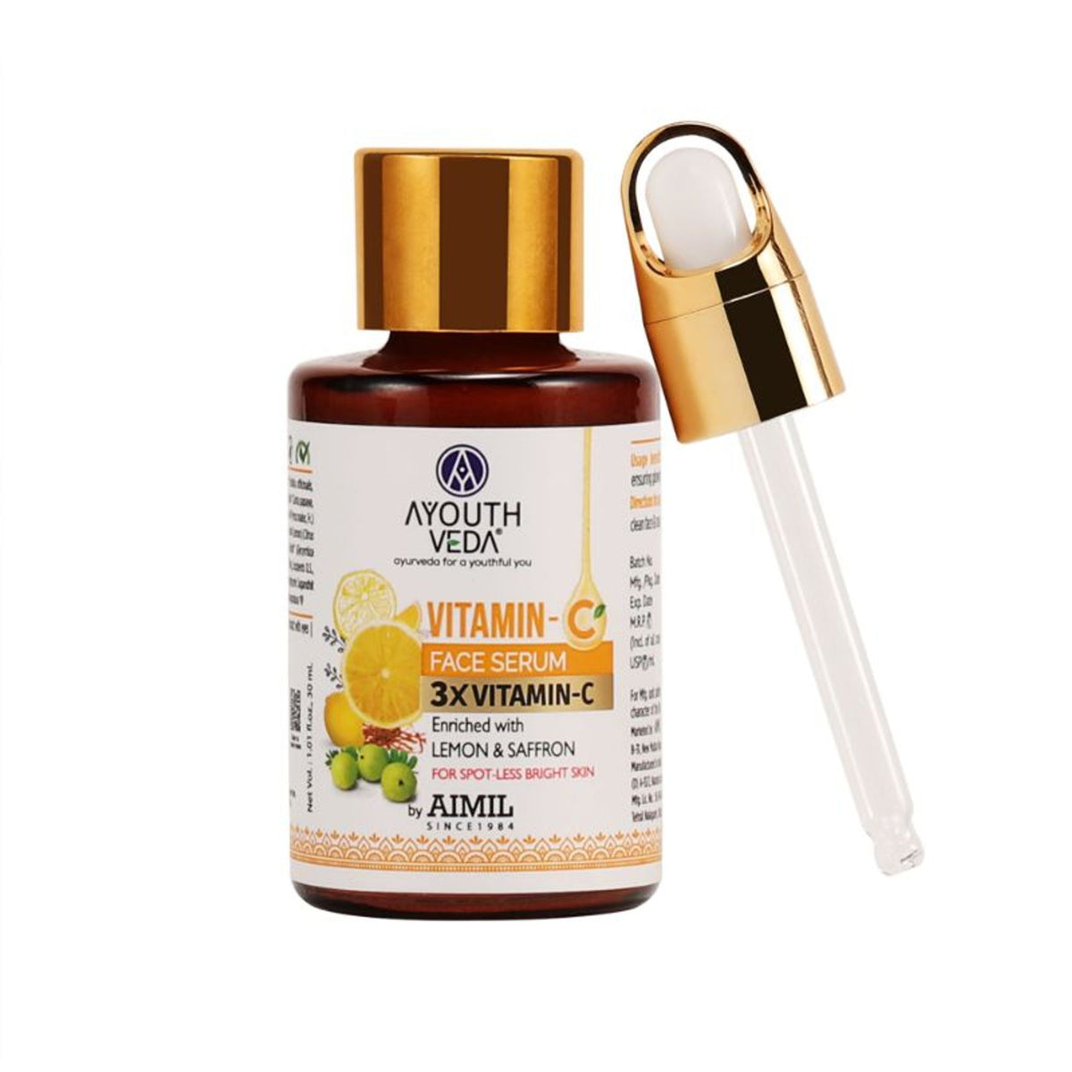 Ayouthveda Vitamin-C Face Serum with 3X Vitamin-C & Saffron to Boost Glow & Even Skin Tone