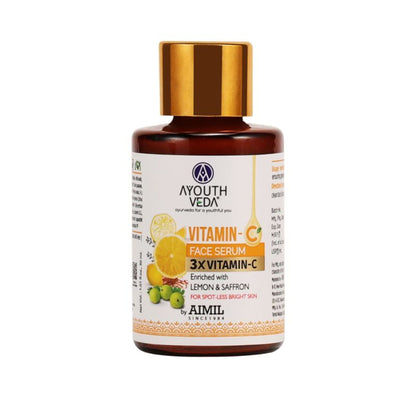 Ayouthveda Vitamin-C Face Serum with 3X Vitamin-C & Saffron to Boost Glow & Even Skin Tone