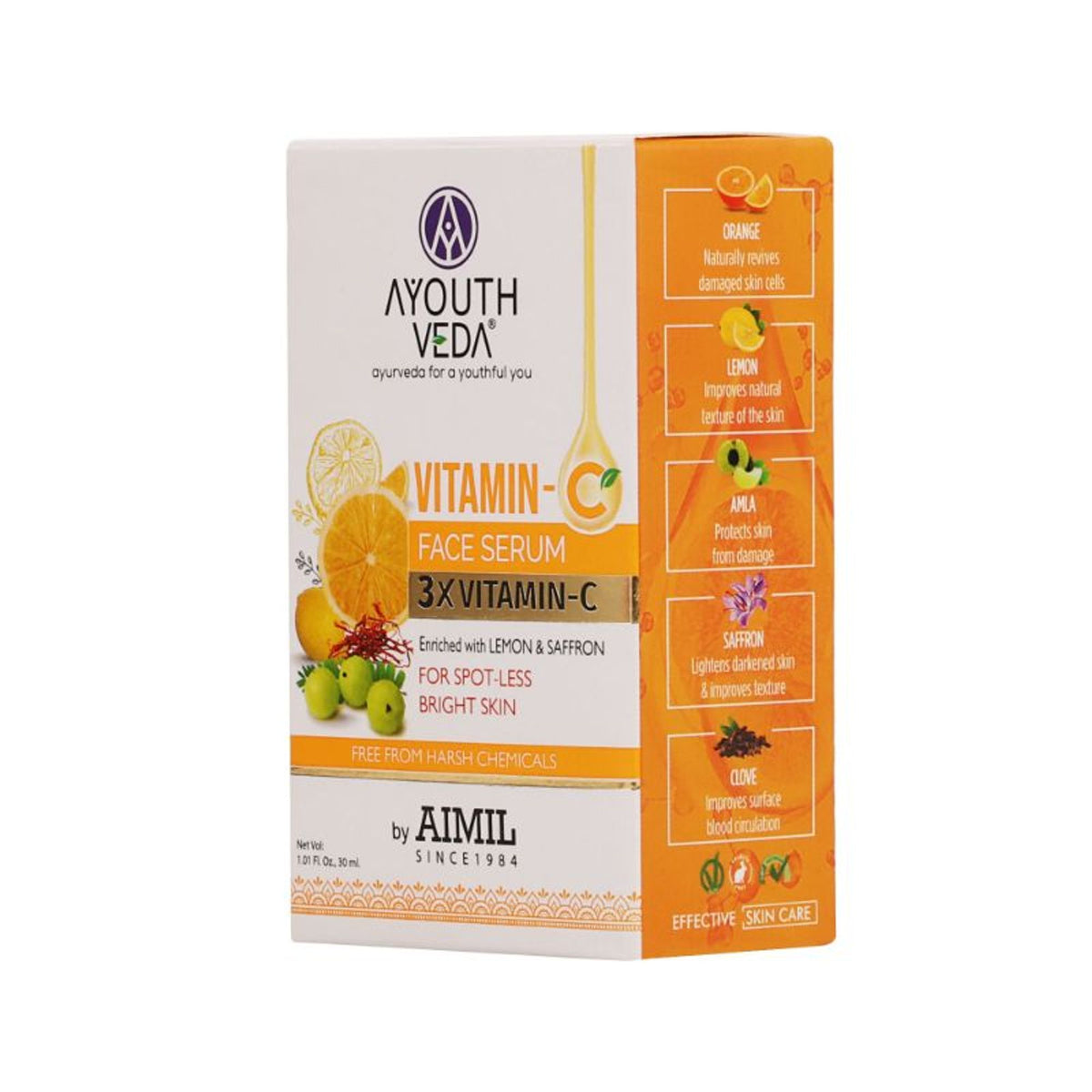 Ayouthveda Vitamin-C Face Serum with 3X Vitamin-C & Saffron to Boost Glow & Even Skin Tone