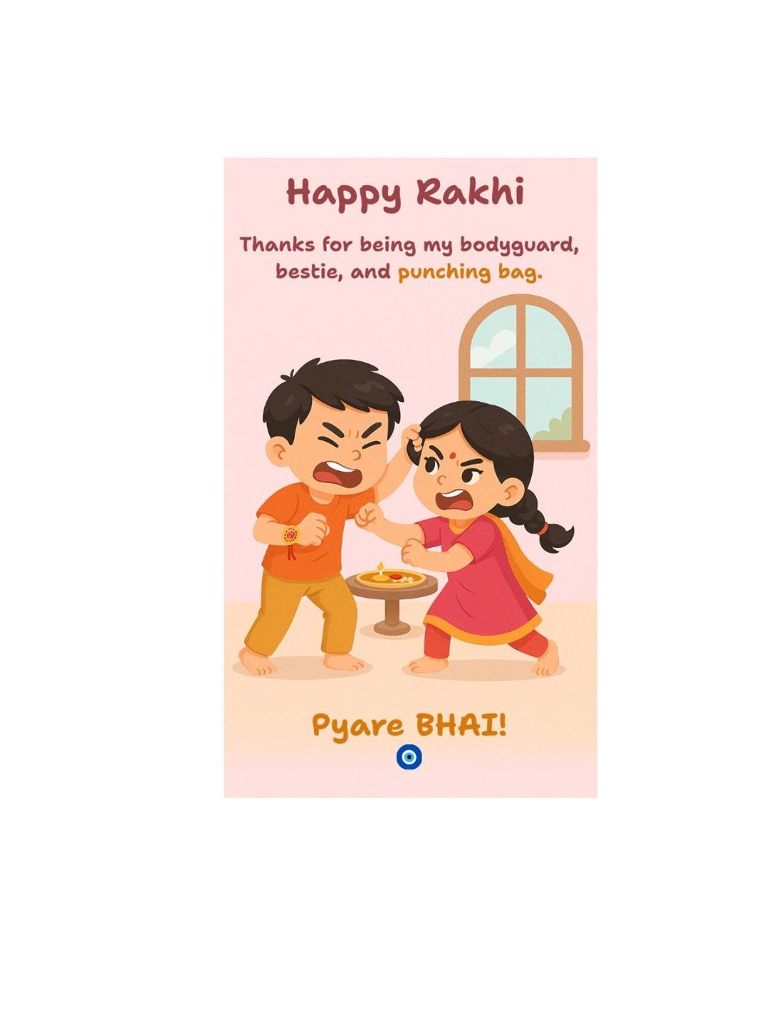 Anouk Thread Rakhi With Roli Chawal & Greetings Card