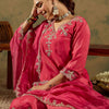 Dhiyona IE Floral Embroidered Kurta With Trousers & Dupatta