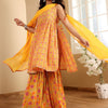 Dhiyona VA Women'sFloral Printed A-Line Kurta With Sharara And Dupatta