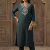 Dhiyona IE Women Ethnic Motifs Embroidered Kurta with Trousers