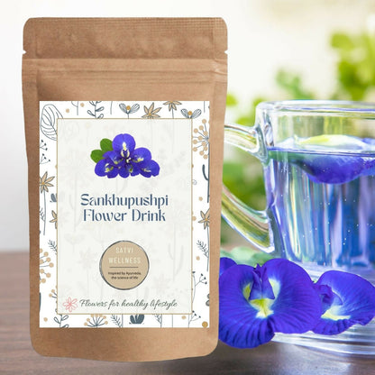 Satvi Wellness Shankhupushpi Flower Tea | Blue Butterfly Pea Tea | Blue Tea Mix | Herbal Tea
