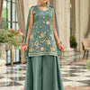Dhiyona IE Women Floral Embroidered Regular Thread Work Kurta with Palazzos & Dupatta