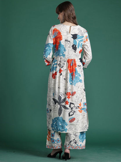 Indyancart IE Printed Straight Tunic & Trousers Co-Ord Set