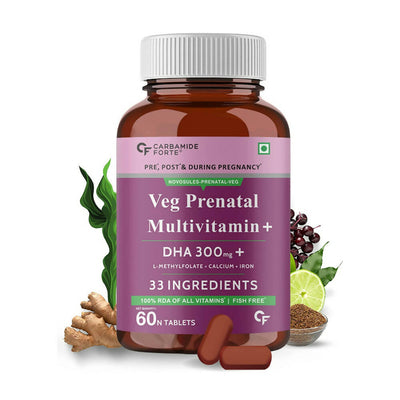Carbamide Forte Veg Prenatal Multivitamin Tablets with DHA for Women