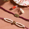 Dhiyona Unisex Set of 2 Beaded Bhai Bhabhi Rakhis With Roli & Chawal
