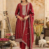 Dhiyona IE Women Ethnic Motifs Embroidered Regular Sequinned Kurta Set With Dupatta