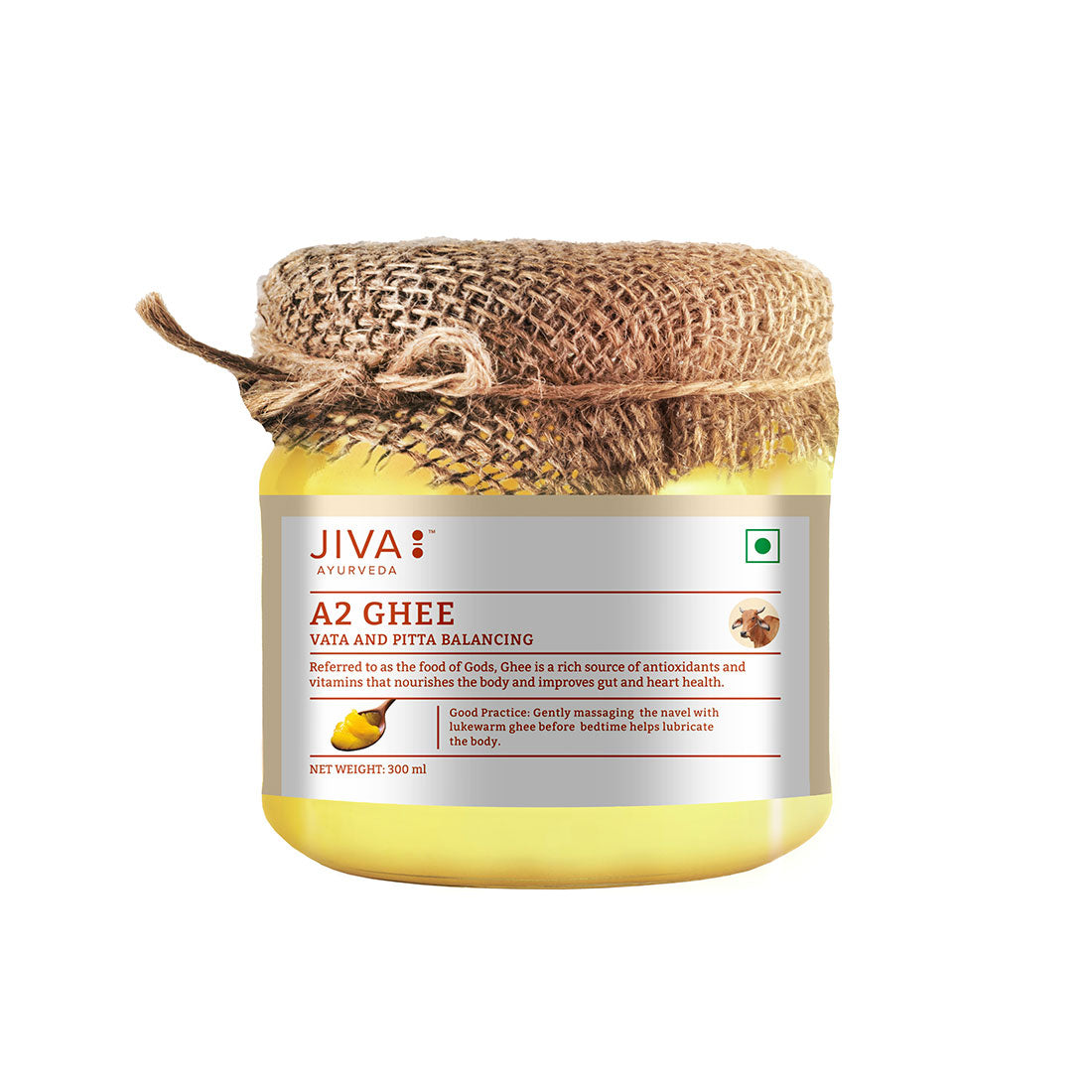 Jiva Ayurveda A2 Desi Cow Ghee, Bilona Churned