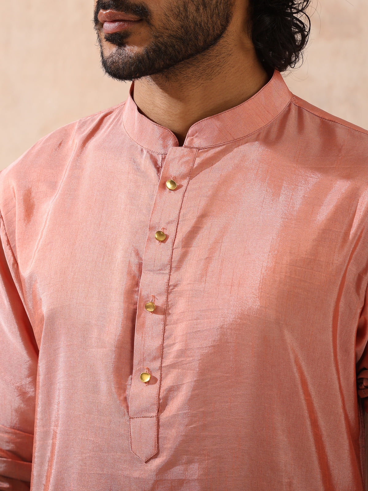 Indyancart ST Mens Ombre Shades of Brown Kurta