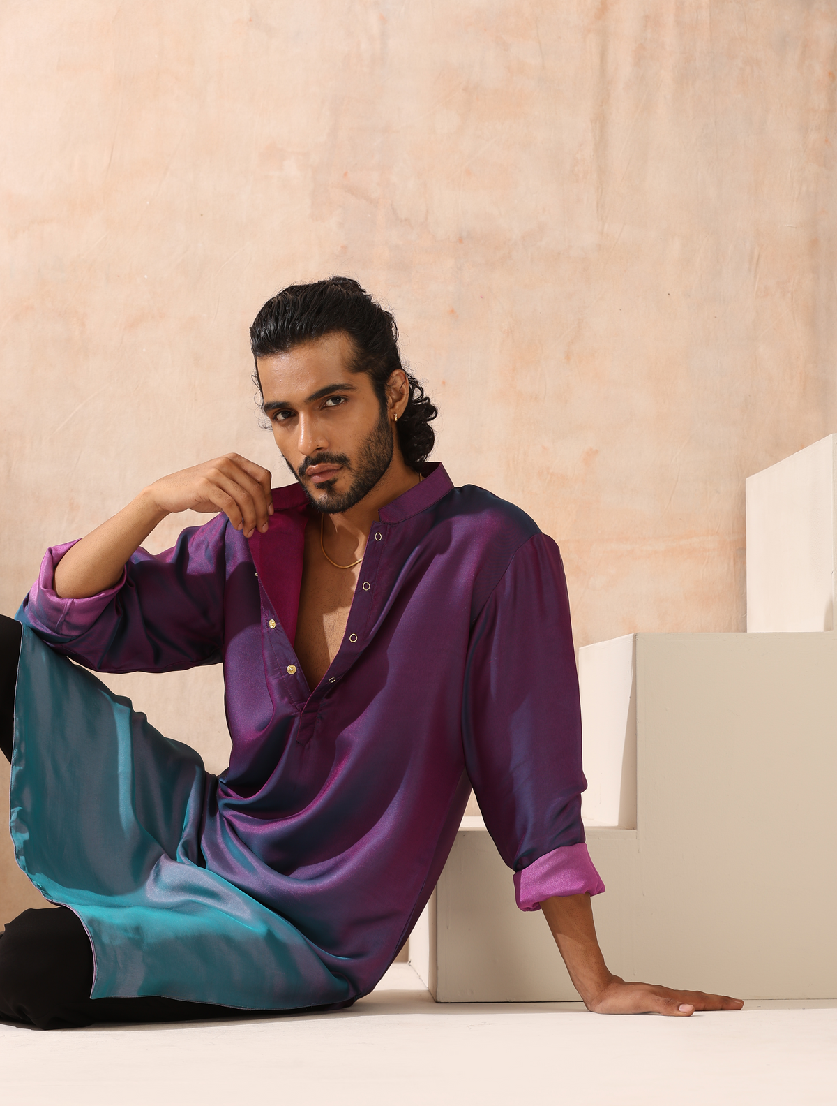 Indyancart ST Mens Reversible Rarity Ombre Kurta