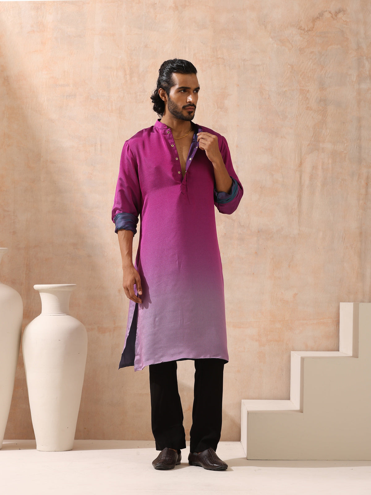 Indyancart ST Mens Reversible Rarity Ombre Kurta