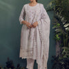 Dhiyona IE Women Floral Embroidered Regular Thread Work Pure Cotton Kurta with Trousers & With Dupatta