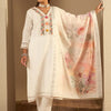 Dhiyona IE Floral Embroidered Pure Cotton Straight Kurta With Trousers & Dupatta