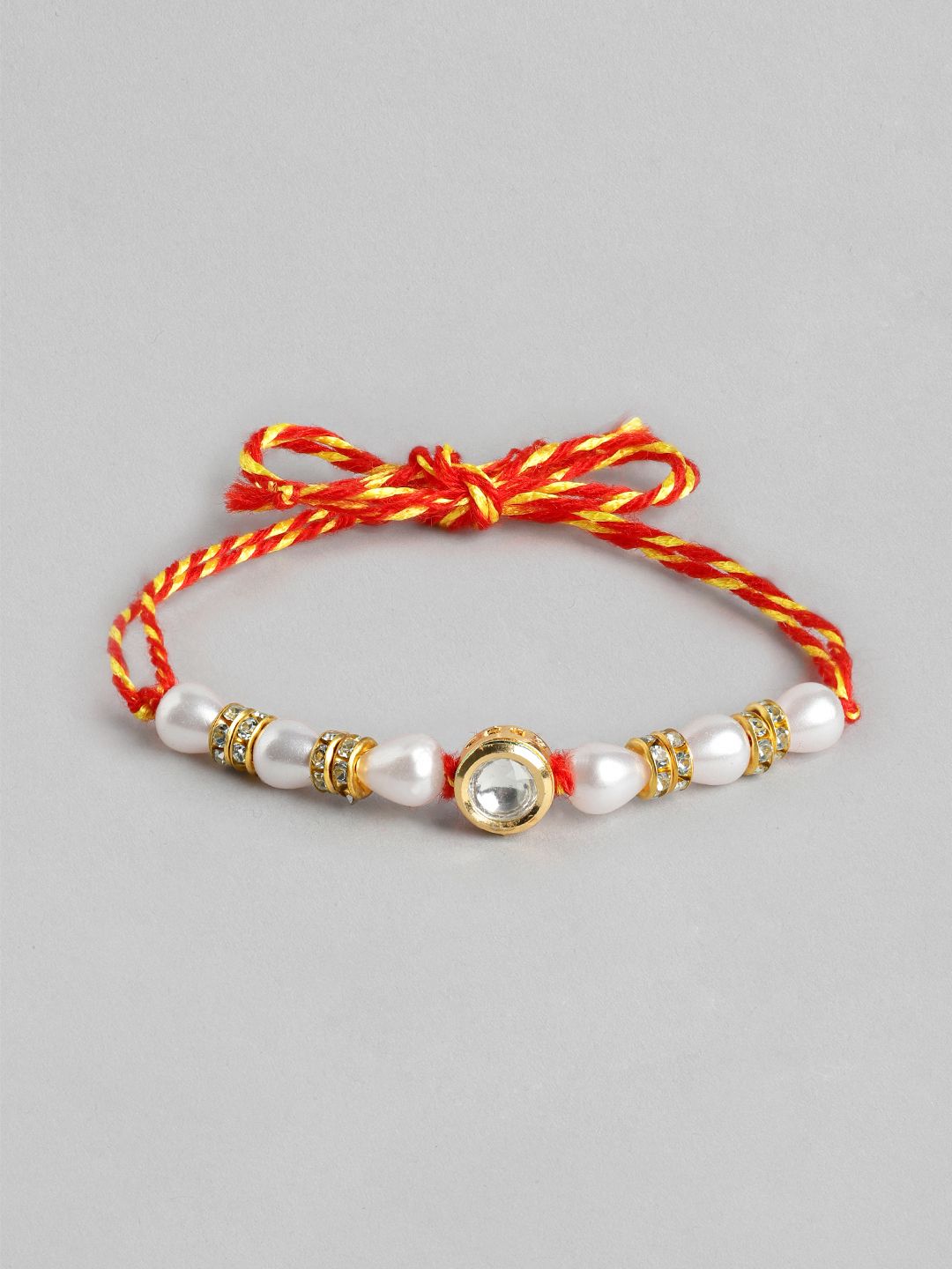 Anouk Unisex Set of 2 Beaded Bhai Bhabhi Rakhis With Roli & Chawal