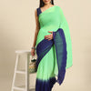Women's Pure Crepe Green Solid Designer Saree With Blouse Piece