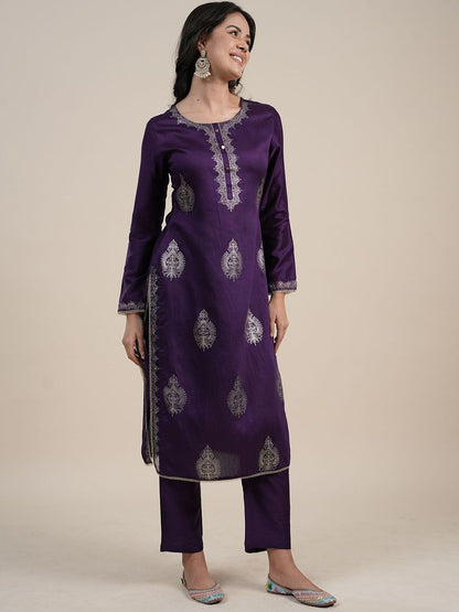 Indyancart SN Women's Ethnic Motifs Printed Kurta with Trousers & Dupatta