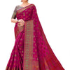 Dhiyona GR Women's Aarvi Wine Zari Woven Design Banarasi Organza Saree