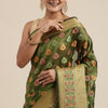 Dhiyona GR Women's Aarvi Pickle Green Zari Woven Design Banarasi Organza Saree