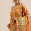 Dhiyona GR Women's Aarvi Amber Yellow Zari Woven Organza Silk Saree
