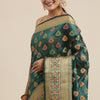 Dhiyona GR Women's Aarvi Bondi Blue Zari Woven Design Banarasi Organza Saree