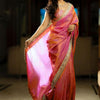 Women's Tissue Pink Embellished Designer Saree With Blouse Piece