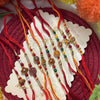 Dhiyona Set Of 10 Multicolor Designer Thread Rakhi With Roli Chawal Chandan Mishri